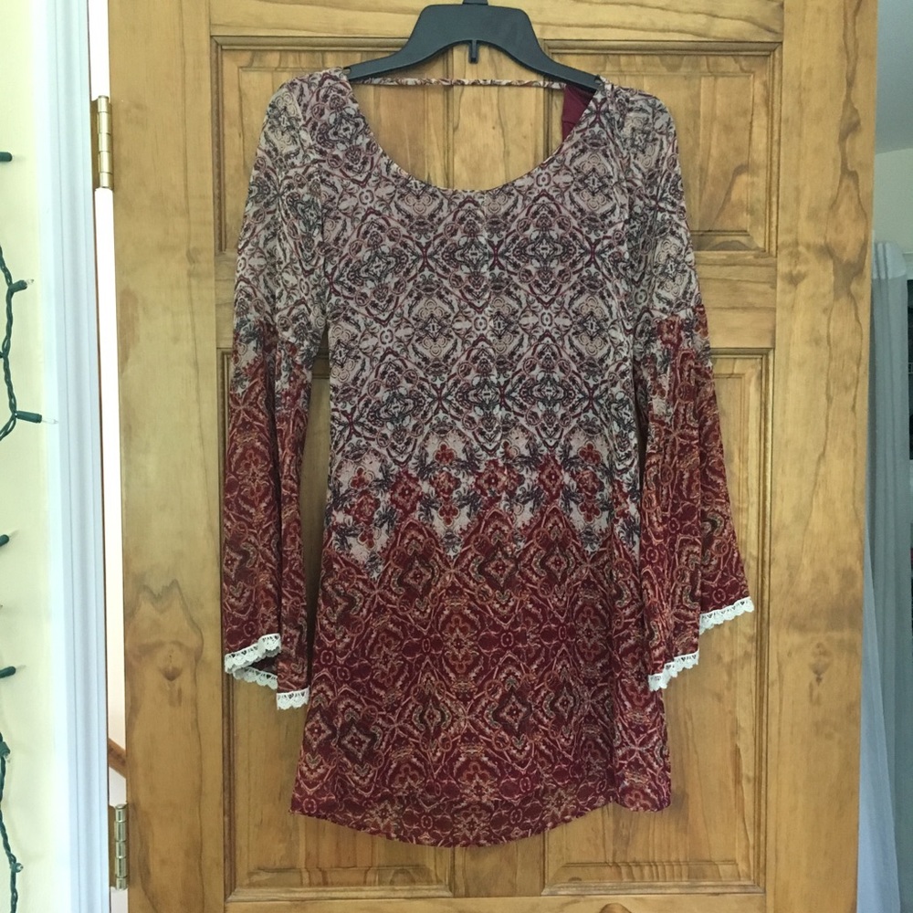 Red dress with detailing